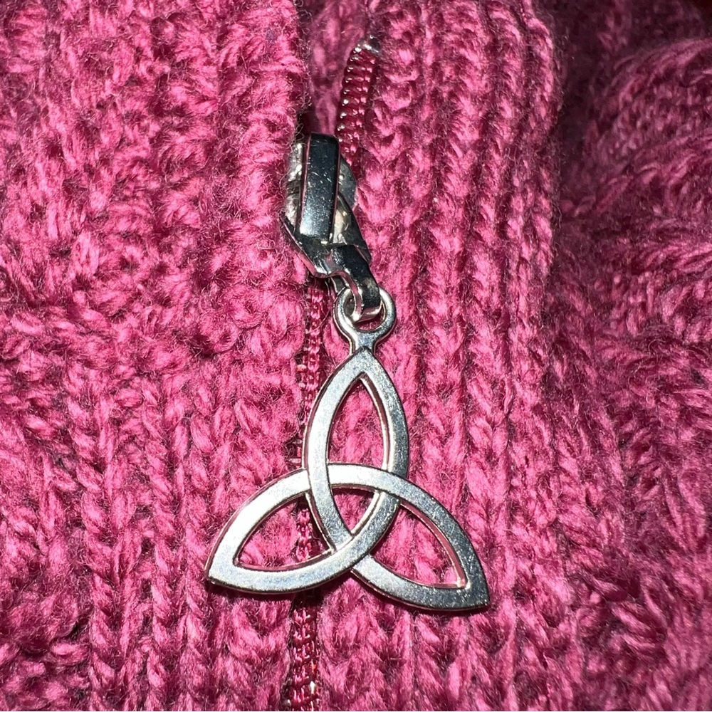 Aran Crafts Ireland Super Soft Merino Wool Celtic Knit Zip Cardigan Sweater M - Picture 5 of 15